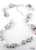 Boho Necklace, RH Big Pearl Shell White Pink Necklaces